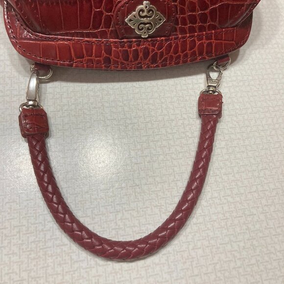 Final Price NWOT Brighton Cranberry Red Leather Satchel/Clutch Mini bag - Picture 7 of 9